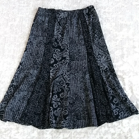 Alexis Savery A-Line Full Skirt SP (6-8) Black Gray - Picture 1 of 10